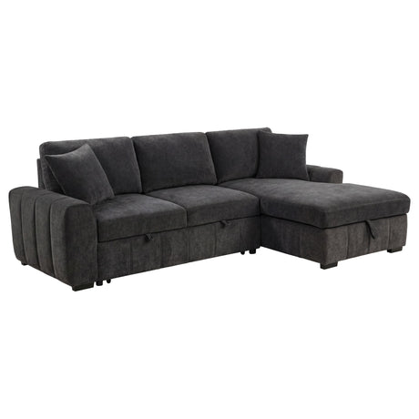 Pastrana Grey Upholstered Sleeper Sectional Sofa with Right Chaise