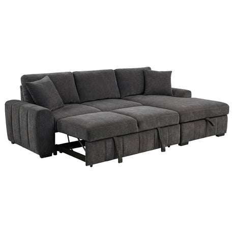 Pastrana Grey Upholstered Sleeper Sectional Sofa with Right Chaise