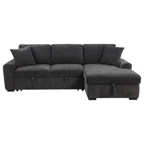 Pastrana Grey Upholstered Sleeper Sectional Sofa with Right Chaise