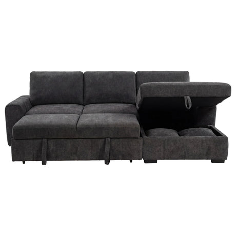Pastrana Grey Upholstered Sleeper Sectional Sofa with Right Chaise