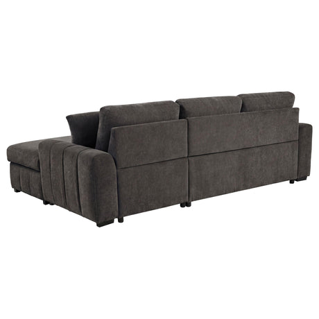 Pastrana Grey Upholstered Sleeper Sectional Sofa with Right Chaise