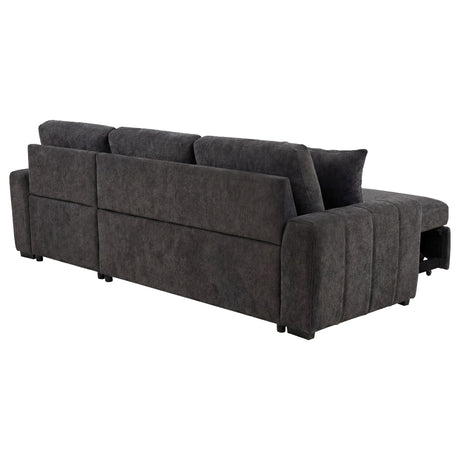 Pastrana Grey Upholstered Sleeper Sectional Sofa with Right Chaise