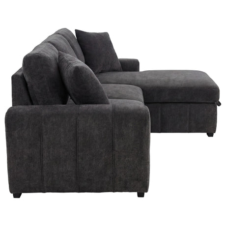 Pastrana Grey Upholstered Sleeper Sectional Sofa with Right Chaise