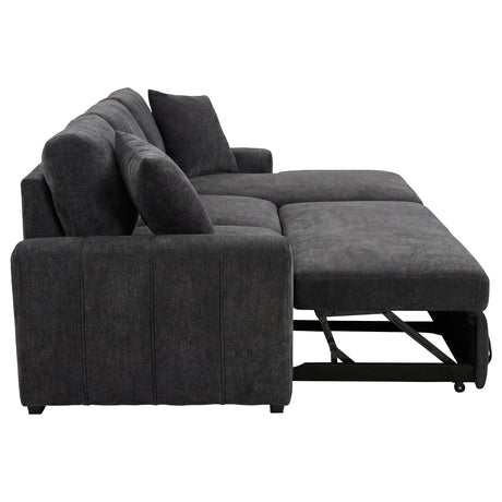 Pastrana Grey Upholstered Sleeper Sectional Sofa with Right Chaise