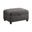 Stonenesse Tufted Grey Storage Ottoman front angle view