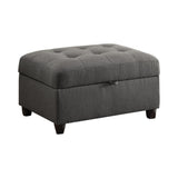 Stonenesse Tufted Grey Storage Ottoman front angle view