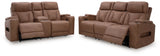 Clean-Slate Caramel Sofa and Loveseat
