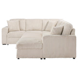 Devonshire Sleeper Sectional Sofa in camel with storage chaise, angled view