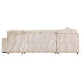 Devonshire Sleeper Sectional Sofa in camel with storage chaise, angled view