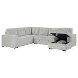 Devonshire grey sleeper sectional sofa with storage chaise