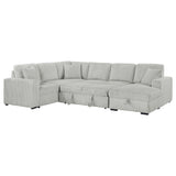 Devonshire grey sleeper sectional sofa with storage chaise