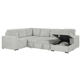 Devonshire grey sleeper sectional sofa with storage chaise