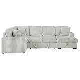Devonshire grey sleeper sectional sofa with storage chaise