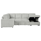 Devonshire grey sleeper sectional sofa with storage chaise