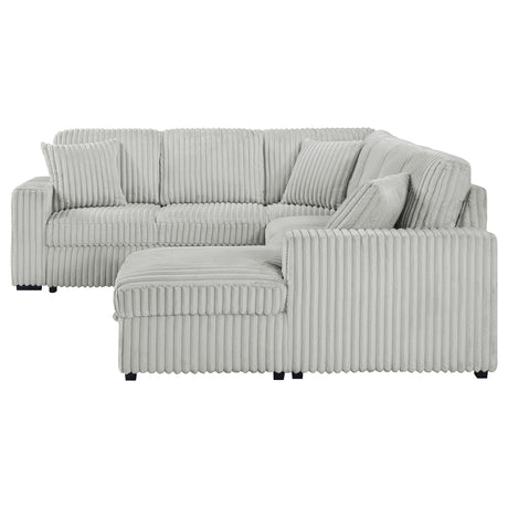 Devonshire grey sleeper sectional sofa with storage chaise