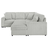 Devonshire grey sleeper sectional sofa with storage chaise