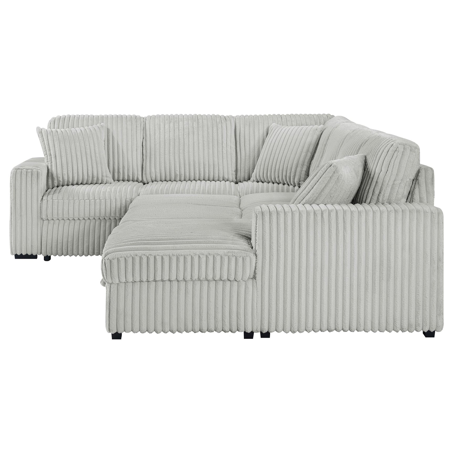 Devonshire grey sleeper sectional sofa with storage chaise