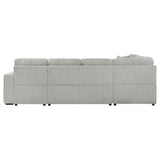 Devonshire grey sleeper sectional sofa with storage chaise