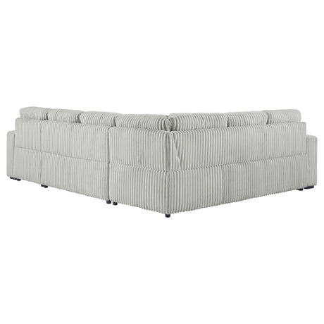 Devonshire grey sleeper sectional sofa with storage chaise