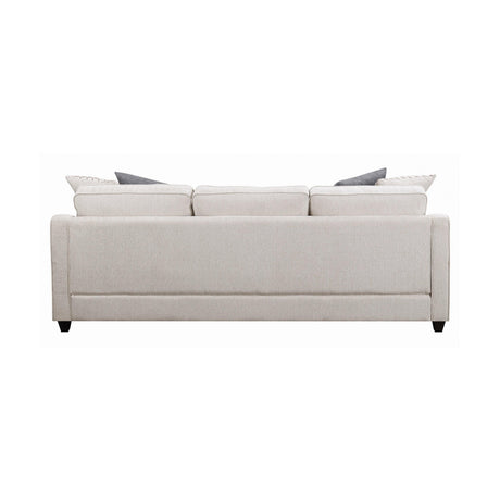 Room view showcasing Mcloughlin Cream Upholstered Sectional Sofa