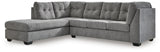 Marleton Gray 2-Piece Sleeper Sectional with Ottoman — product image 3
