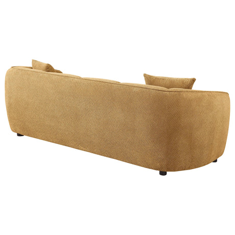 Detailed view of sofa fabric texture