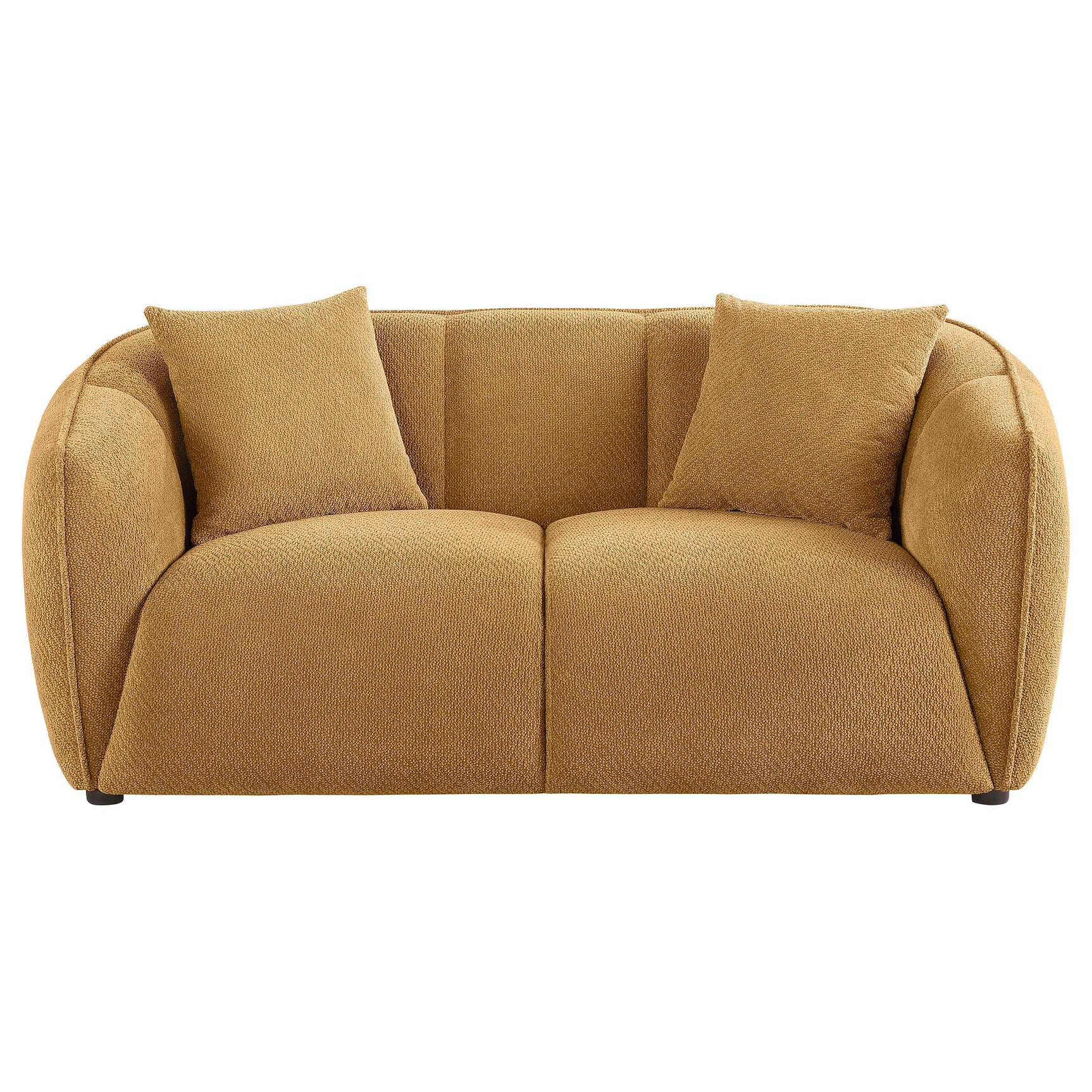 Aleisha loveseat side angle showing rounded arms