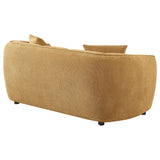 Plush seat cushions with attached back cushions
