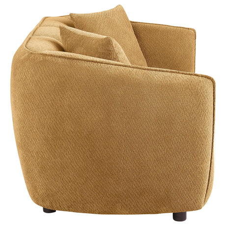Loveseat showing entire profile from side