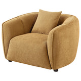 Close-up of vertical channel tufting on chair back