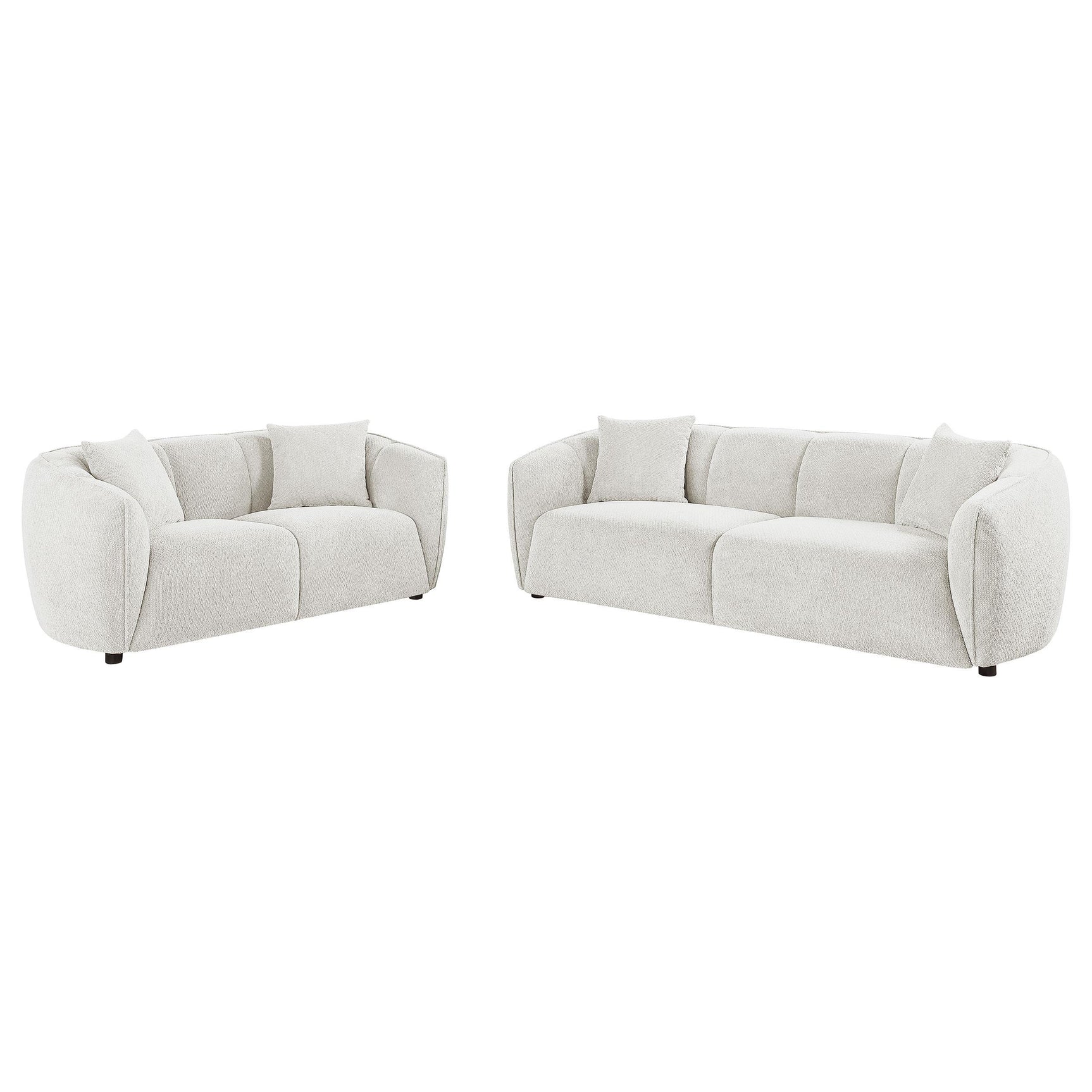 Aleisha 2-piece Chenille Upholstered Sofa Set Ivory