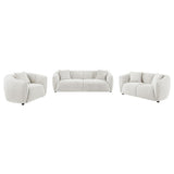 Aleisha 3-piece Chenille Upholstered Sofa Set Ivory