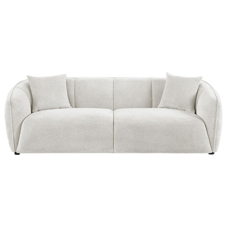 Aleisha Sofa side view showing wood legs