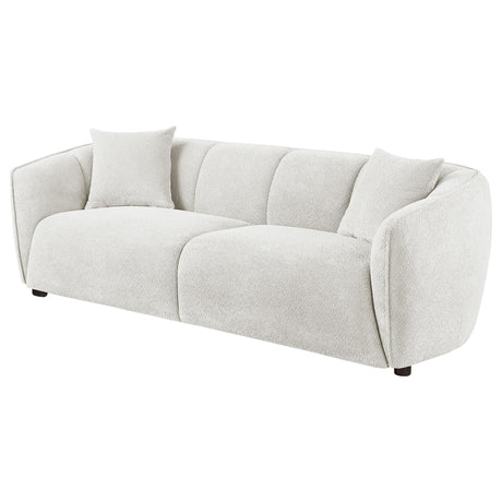 Close-up detail of Aleisha Sofa chenille upholstery