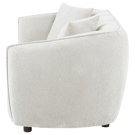 Back view of Aleisha loveseat with vertical channel detail