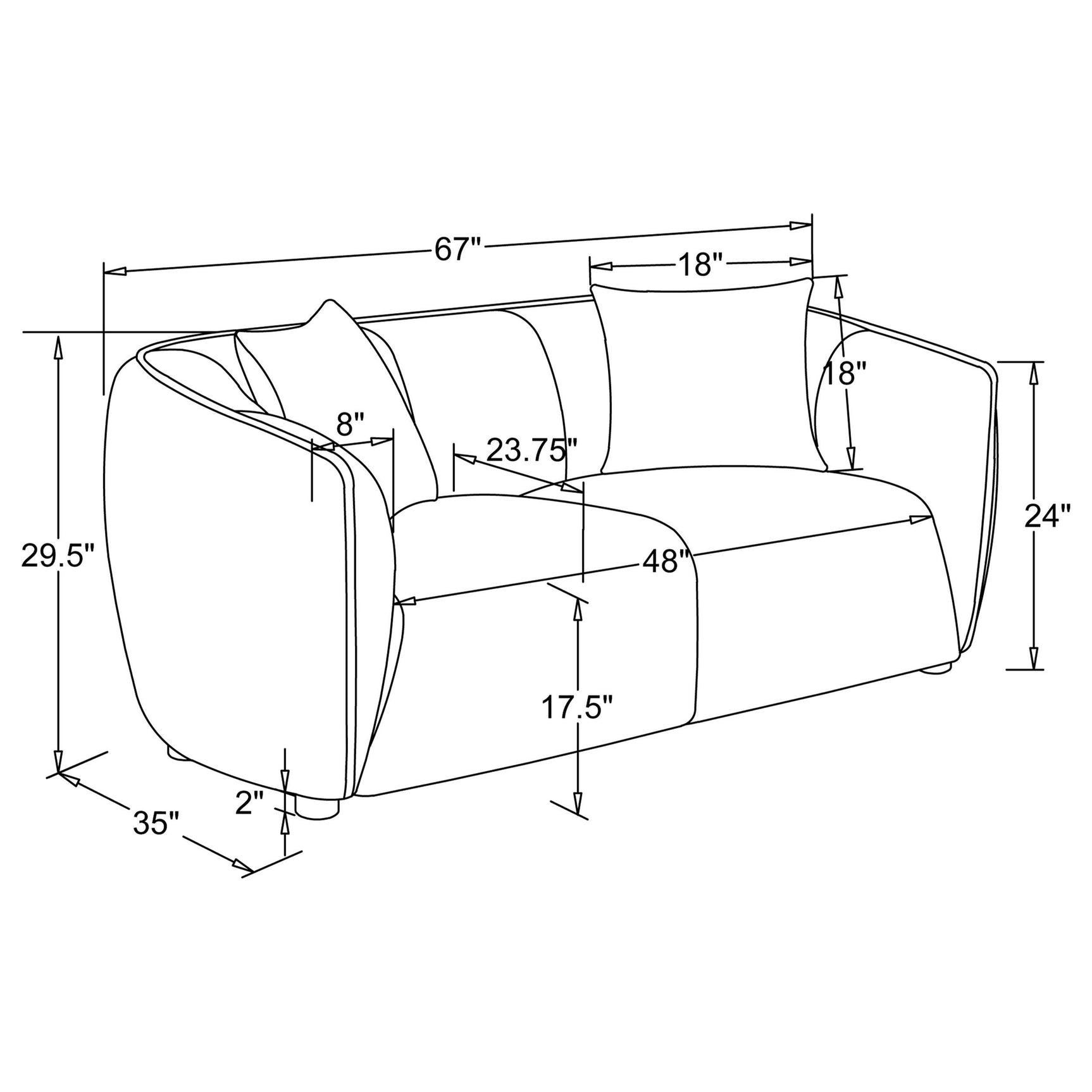 Aleisha Chenille Upholstered Loveseat Ivory