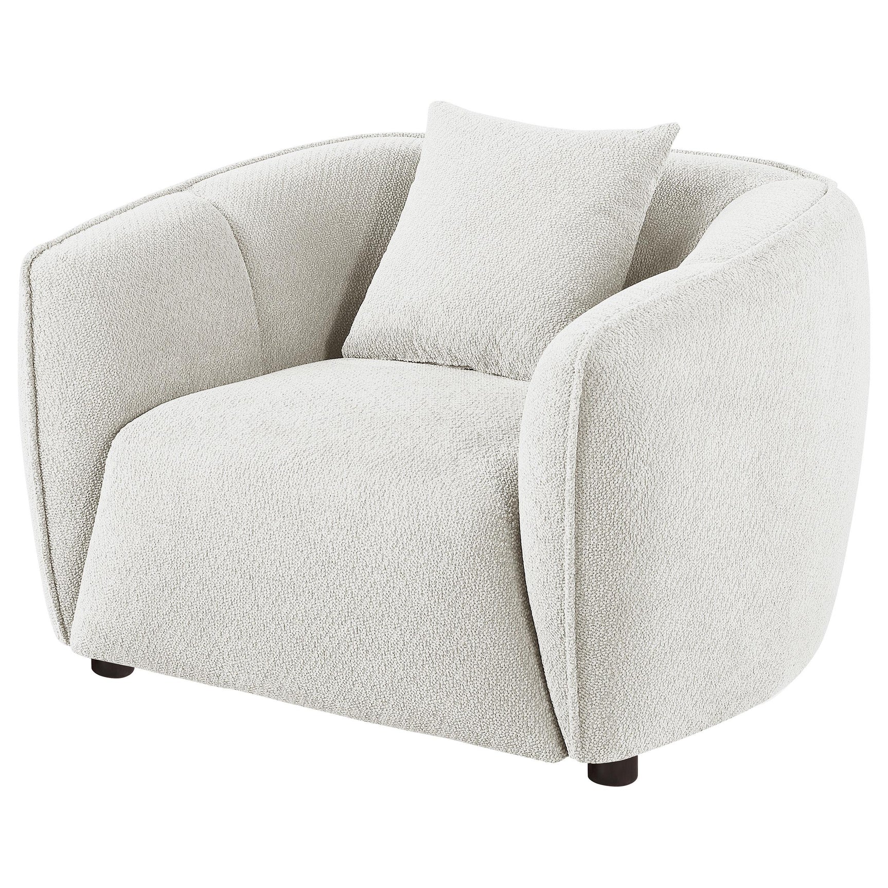 Rear view showing the vertical channel tufting on the Aleisha accent chair