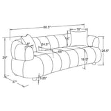 Whitney 2-Piece Contemporary Channel Tufted Boucle Sofa Set Pebble