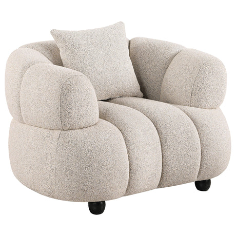 Whitney Contemporary Channel Tufted Boucle Upholstered Sofa Set close-up texture