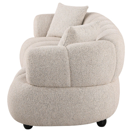Front view of Whitney Contemporary Boucle Upholstered Sofa