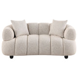 Whitney loveseat side angle showing rounded arms