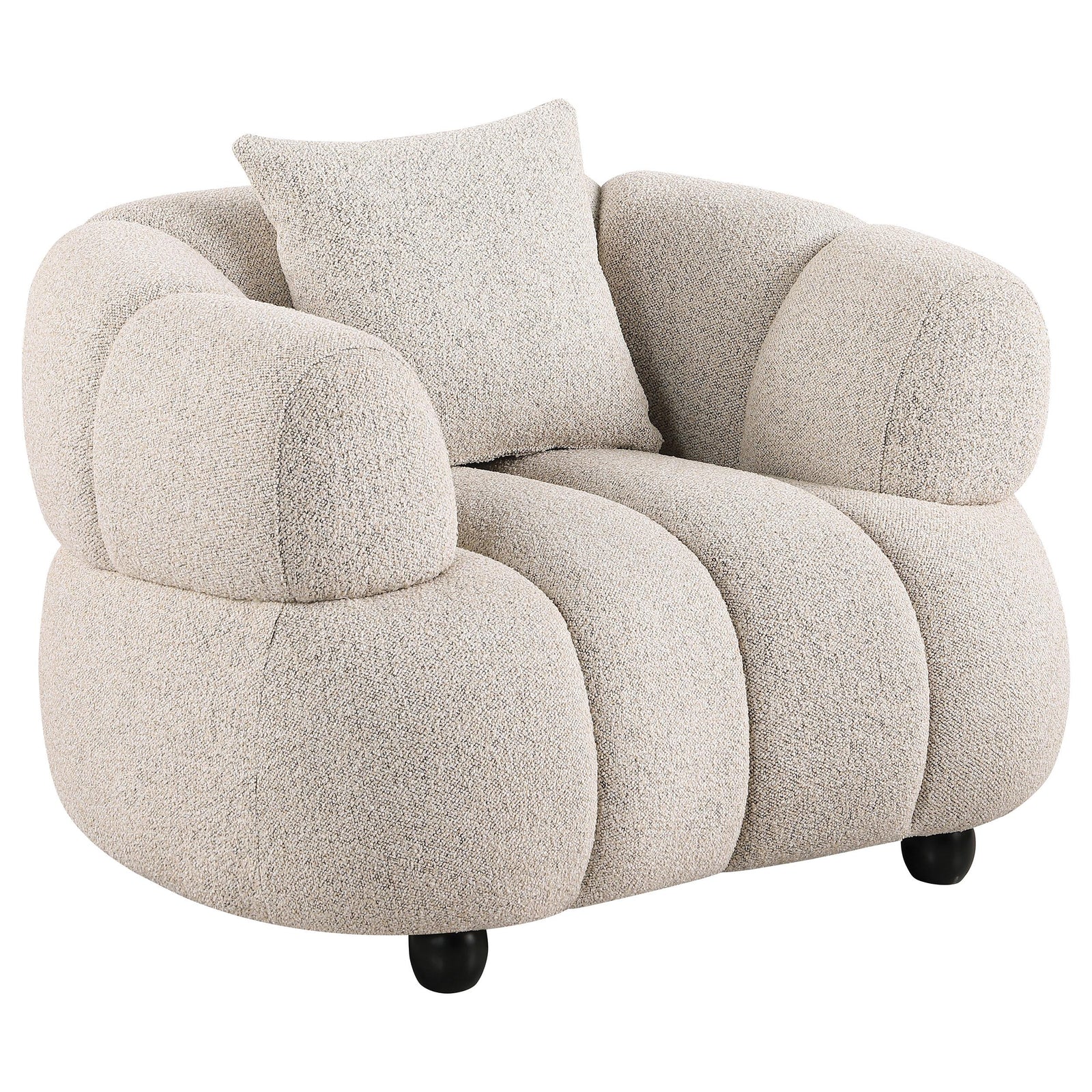 Whitney Contemporary Channel Tufted Boucle Upholstered Accent Chair