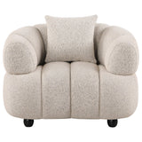 Whitney accent chair side angle showing channel tufting