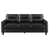 Scotland 2-piece Faux Leather Upholstered Sofa Set Black