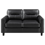 Scotland 2-piece Faux Leather Upholstered Sofa Set Black