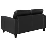 Scotland 2-piece Faux Leather Upholstered Sofa Set Black