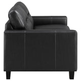 Scotland 2-piece Faux Leather Upholstered Sofa Set Black