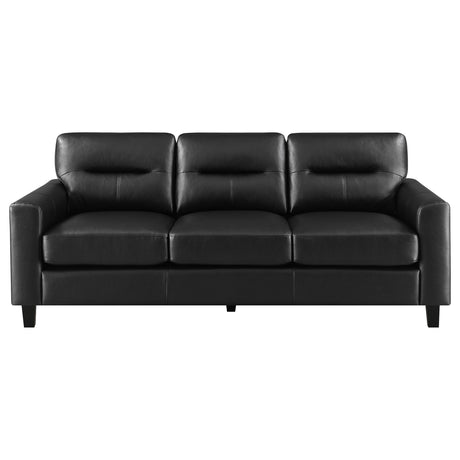 Detail view of Scotland sofa faux leather upholstery