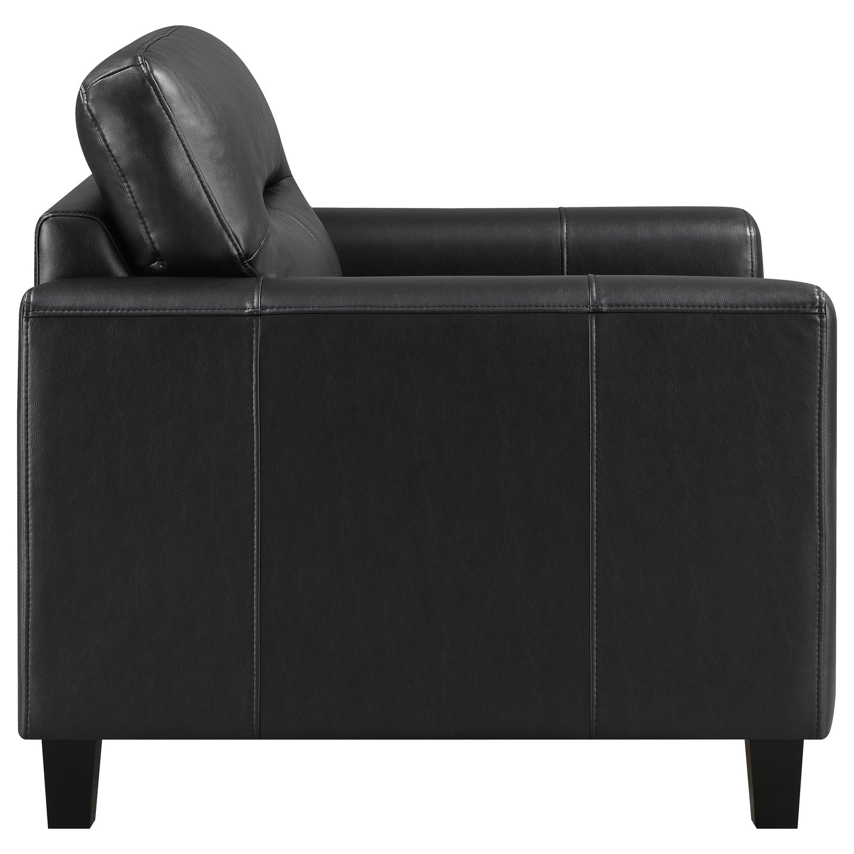 Scotland 3-piece Faux Leather Upholstered Sofa Set Black