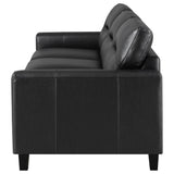 Scotland Faux Leather Upholstered Track Arm Sofa Black